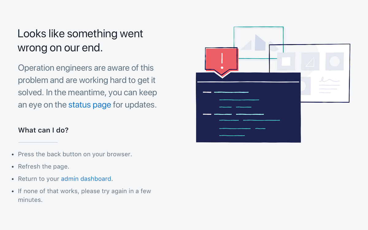 Problem loading page error with content that talks about operational engineers