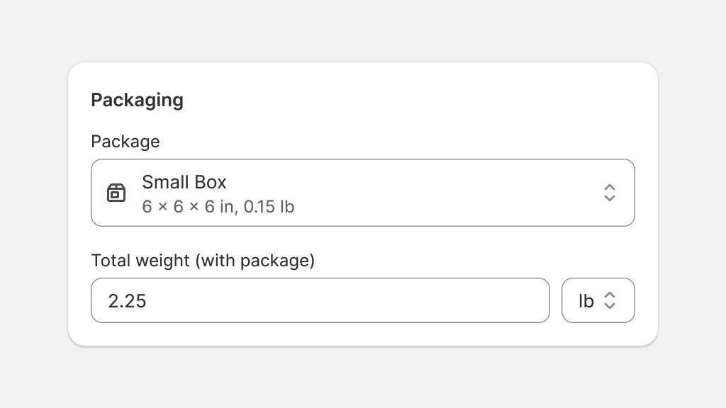 A form with a text input and complex select box